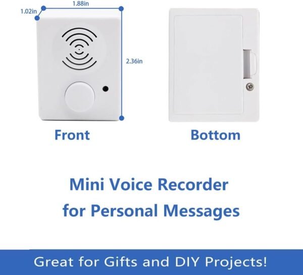 16 Minutes Voice Recorder for Stuffed Animals,Voice Box for Recordable Presents Button Sound Box for Crafters, Hobbyists, Stuffed Animals,School Presentations,Personalized Items,etc-White-2P