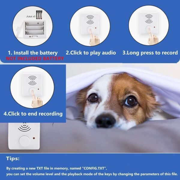 16 Minutes Voice Recorder for Stuffed Animals,Voice Box for Recordable Presents Button Sound Box for Crafters, Hobbyists, Stuffed Animals,School Presentations,Personalized Items,etc-White-2P