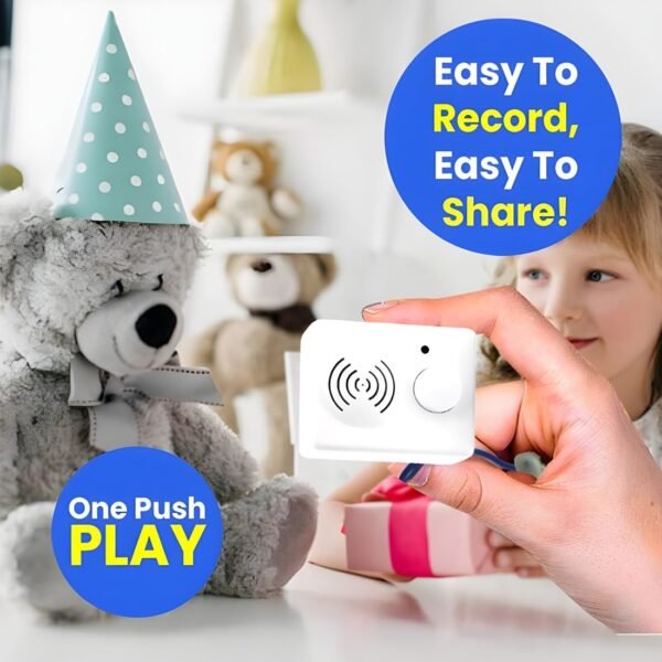 16 Minutes Voice Recorder for Stuffed Animals,Voice Box for Recordable Presents Button Sound Box for Crafters, Hobbyists, Stuffed Animals,School Presentations,Personalized Items,etc-White-2P