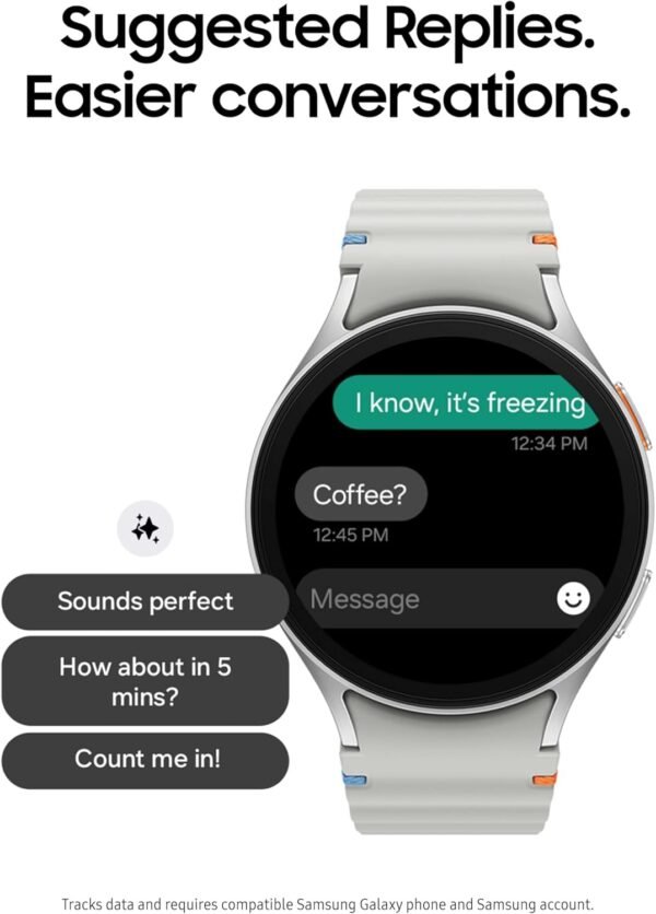 SAMSUNG Galaxy Watch 7 40mm Bluetooth AI Smartwatch w/Energy Score, Wellness Tips, Heart Rate Tracking, Sleep Monitor, Fitness Tracker, 2024, SM-L300NZECXAA Cream (Renewed)