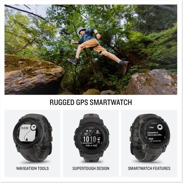 Garmin Instinct E 40mm, Outdoor GPS Smartwatch, 24/7 Health Monitoring, Up to 14 Days of Battery Life, Charcoal (010-02932-00) with Earbuds Bundle