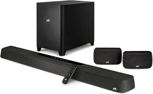 Polk MAGNIFI-MAX-AX-SR Soundbar with Subwoofer and Surround Speakers with an Additional 2 Year Coverage (2022)