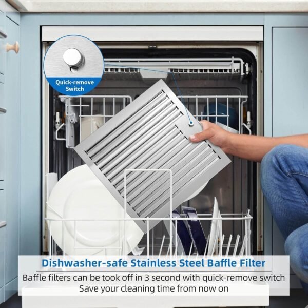 Wall Mount Range Hood 30 Inch 900CFM Vent Hood T Shape with Stainless Steel Stove Hood Split Type Permanent Grease Baffle Filter, Chimney Style Kitchen Exhaust Fan, Ductless Convertible