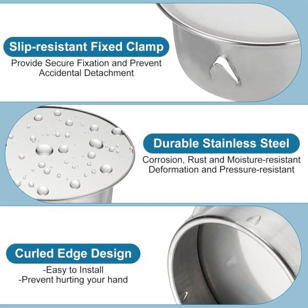 PATIKIL Chimney Hole Cap, 2 Pcs 90mm(3.5 Inch) Tightness Adjustable Round Stainless Steel Flue Hole Cover Stove Pipe Cap Pipe Cover for Kitchen Balcony Sewer, Silver Tone