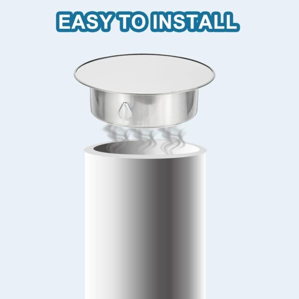PATIKIL Chimney Hole Cap, 2 Pcs 90mm(3.5 Inch) Tightness Adjustable Round Stainless Steel Flue Hole Cover Stove Pipe Cap Pipe Cover for Kitchen Balcony Sewer, Silver Tone