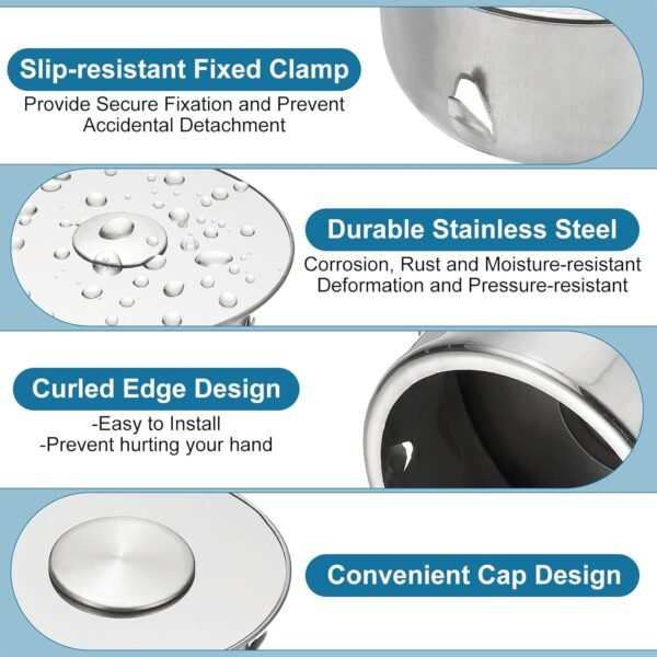 PATIKIL Chimney Hole Cap, 90mm(3.5") Tightness Adjustable Round Stainless Steel Flue Hole Cover Stove Pipe Cap Pipe Cover with Removable Hole Cap for Kitchen Balcony Sewer,Silver Tone