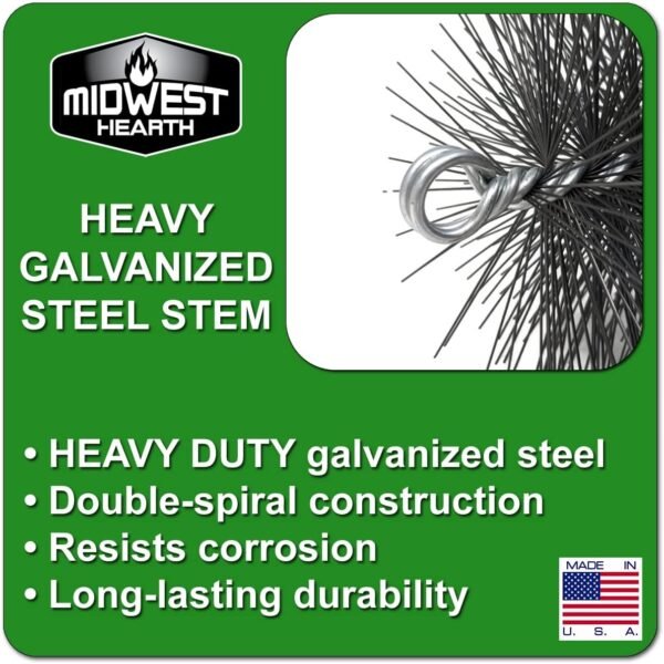 Midwest Hearth Rectangle Wire Chimney Cleaning Brush (8" x 12" Rectangle) Made in USA
