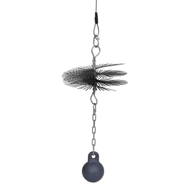vidaXL 7.9" Round Chimney Cleaning Brush with Steel Wire and Thread- Easy Application, Durable Chimney Cleaning Tool- Includes Ball with Chain