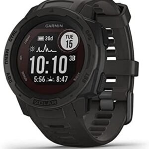 Garmin 010-02293-10 Instinct Solar, Rugged Outdoor Smartwatch with Solar Charging Capabilities, Built-in Sports Apps and Health Monitoring, Graphite
