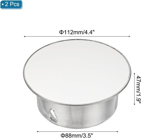 PATIKIL Chimney Hole Cap, 2 Pcs 90mm(3.5 Inch) Tightness Adjustable Round Stainless Steel Flue Hole Cover Stove Pipe Cap Pipe Cover for Kitchen Balcony Sewer, Silver Tone