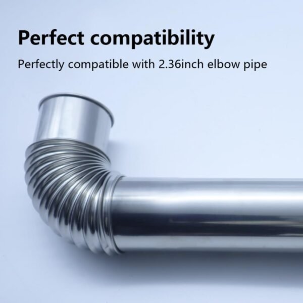 Stainless Steel Stove Chimney Diameter 2.36 inch（6cm） Stove Pipe Stainless Steel Flue Extend (5pcs)