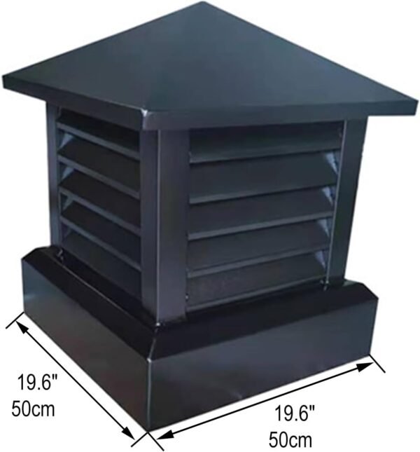 Chimney Cap, Square Aluminum Alloy Fireplace Chimney Caps, Rainproof Chimney Cover with Tapered Top and Louvre for Outside Chimney Flue Cover to Fit Existing Flue Tile(20"x20")