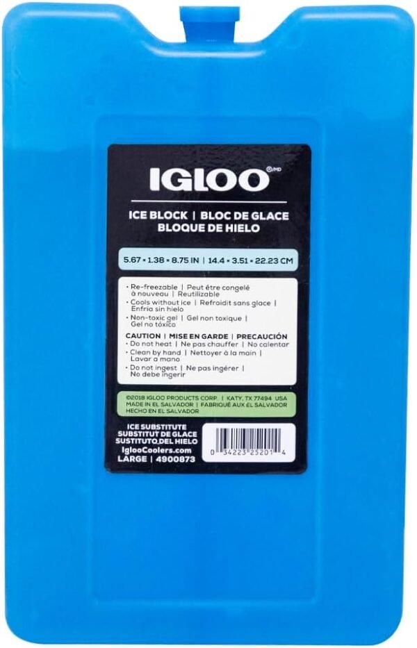 Igloo Ice Blocks, Reusable Ice Packs for Coolers, Long Lasting Cold Freezer Packs, Cold Packs for Coolers, Lunch Bags, Lunch Boxes, Camping, Fishing, Road Trips