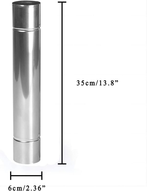 Stove Pipe 2.36" Chimney Pipe Thicken Stainless Steel Solowilder Chimney Cap Wood Stove Flue Extend 14" (7 pcs)