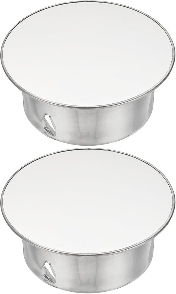 PATIKIL Chimney Hole Cap, 2 Pcs 90mm(3.5 Inch) Tightness Adjustable Round Stainless Steel Flue Hole Cover Stove Pipe Cap Pipe Cover for Kitchen Balcony Sewer, Silver Tone
