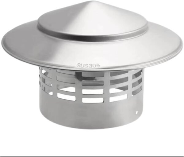 Chimney Cap 6.3 Inch Roof Vent Rain Caps DUSUYO Stainless Steel Round Chimney Spark Arrestor Exterior Stove Pipe Topper for Vent Flue Family Kitchen Cooking