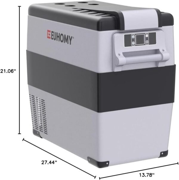 EUHOMY 12 Volt Refrigerator, 59QT(55L) Electric Cooler, 12V Fridge APP Control, 12V Cooler -4℉~68℉, Portable Freezer 12/24V DC 110-240V AC for Camping, Travel, Truck, Home