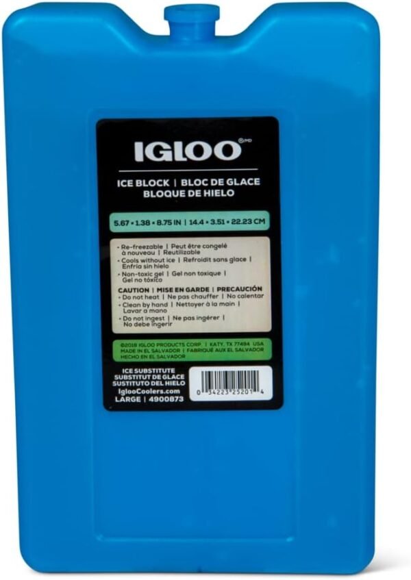 Igloo Ice Blocks, Reusable Ice Packs for Coolers, Long Lasting Cold Freezer Packs, Cold Packs for Coolers, Lunch Bags, Lunch Boxes, Camping, Fishing, Road Trips