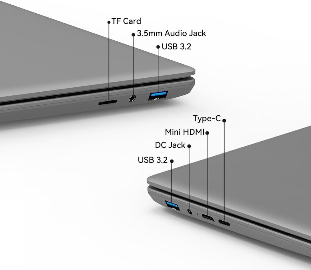 Student Laptop: 15.6" Full HD, 512GB SSD, 12GB DDR4 RAM, Intel Jasper Lake N5095, Numeric Keypad, Wi-Fi 6, AMD Radeon Graphics, Windows 11, Business and Fun (Grey)