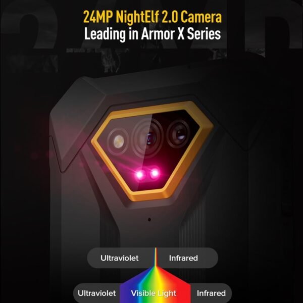 Ulefone Armor X13 12GB+64GB Rugged Smartphone Unlocked, MTK Helio G36 Android 14 Cell Phone, 50MP+24MP Night Vision Camera, 6.52" HD+, 6300mAh, Dual SIM 4G Rugged Phone, NFC/OTG/GPS/FM, Orange