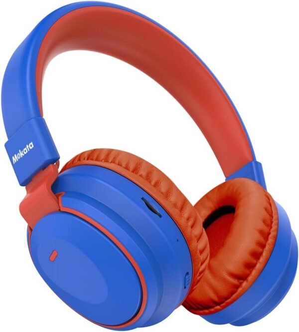 Kids Headphones Bluetooth 5.3 Wireless 60H Play Time Volume Limited 85/110dB Over Ear Foldable Headset with Cable Aux Mic for iPad Notebook Boy Girl Travel School Tablet Blue