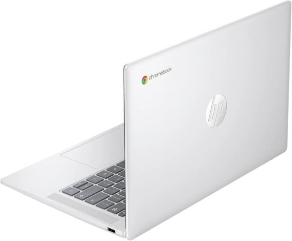 HP 14a Chromebook in Sparkly White 14in HD Intel Quad Core up to 3.7Ghz 4GB DDR5 128GB Storage WiFi Webcam 4K Grahics Chrome OS (14a-nf – Renewed)