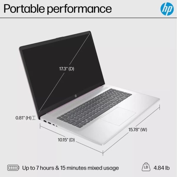 HP 17 17.3" Touchscreen HD+ Business Laptop Computer, Intel Pentium N200(Up to 3.7Ghz), 32GB RAM, 1TB SSD, WiFi 6, Bluetooth 5.3, 1-Year Office 365, HDMI, Windows 11 Pro S, w/Stylus Pen+Hub+Battery