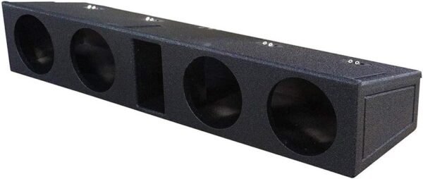 QPower 8 inches Quad Port Subwoofer Enclosure Box, with Underseat Frontfire for Ford F150, Super Crew and 250 350 Super Duty Trucks