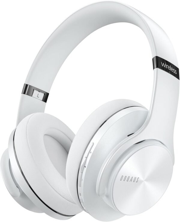 DOQAUS Bluetooth Headphones Over Ear, 90 Hours Playtime Wireless Headphone with 3 EQ Modes, Noise Isolating HiFi Stereo with Deep Bass, Microphone, Soft Earpads for Cellphone/PC