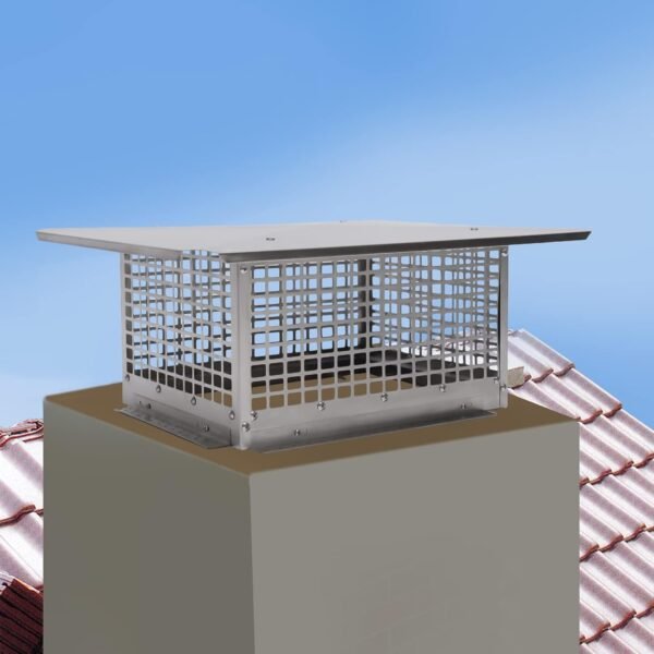 Chimney Cap,17" x 29" Stainless Steel Chimney Cover,Adjustable Metal Spark Arrestor with Bolts Screws,Suitable for Chimneys Smaller Than 16.93 * 28.9 in