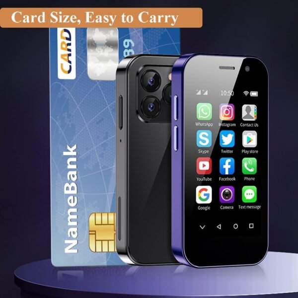 Mini 4G Smartphone Unlocked, 3.0 Inch Dual Sim Quad Core Mini Phone Premium Child Phone Small Smartphone Student Pocket Cellphone, 2+16GB (Black)