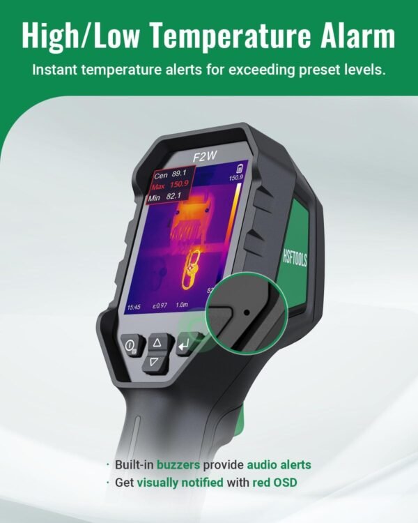 F2W Thermal Camera 256x192 IR Resolution, Thermal Imaging Camera with W-Fi, Super Resolution Image Enhance,-4°F to 1022°F,640x480 3.2" Screen Thermal Imager with 16 GB Storage, Carrying Case