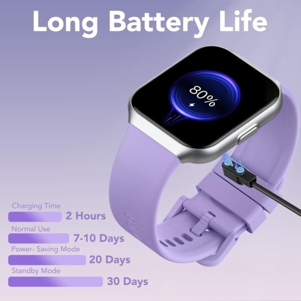 Smart Watch for Men Women (Answer/Make Call), 1.96" Smartwatch Fitness Activity Tracker, 110+ Sports IP68 Waterproof, Heart Rate/Sleep Monitor/Pedometer/Calories, Fitness Watch for Android/iOS Purple