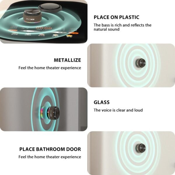 Wireless Mini BT Bone Conduction Speaker, Portable Sound Box, Magnetic Adsorption, RGB Color Light, IP54 Waterproof, Creative Portable Speaker Mini Size Music Player for Home Outdoor Travel
