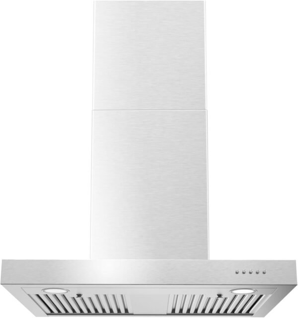 Wall Mount Range Hood 30 Inch T Shape 900CFM Stainless Steel Vent Hood with Split Type Permanent Grease Baffle Filter, Stove Hood Chimney Style Kitchen Exhaust Fan, Ductless Convertible