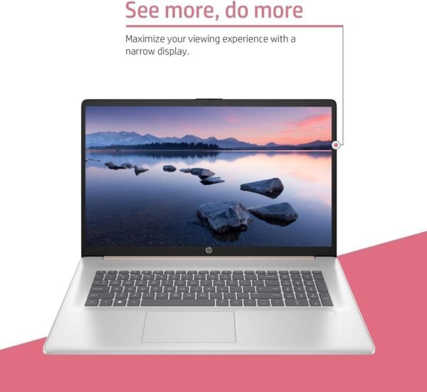 HP Essential Daily Traditional Laptop, 17.3" FHD Display, Intel Core i7-1355U, 32GB RAM, 1TB SSD, Fingerprint Reader, Backlit Keyboard, Numeric Keypad, Webcam, HDMI, Wi-Fi 6, Windows 11 Home, Rose