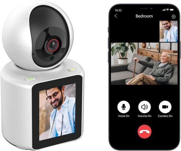 Two-Way Video Calling Camera with 2.8 inch HD Screen, 1080P Indoor Home Security Camera, Indoor Home Nanny Camera, Pet Camera, Dog Camera, Baby/Nanny Camera with Phone App