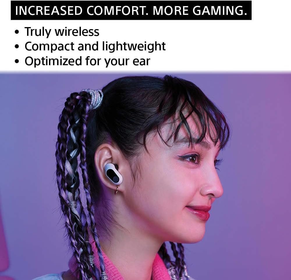Sony INZONE Buds Truly Wireless Noise Canceling Gaming Earbuds, 24 Hour Battery with Charging case, for PC, PS5, 360 Spatial Sound, 30ms Low Latency, USB-C Dongle and LE Audio (LC3), WF-G700N White