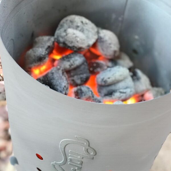 Char-Griller® Charcoal Grill Chimney Starter with Quick Release Trigger for Quickly Lighting BBQ Coals, Compatible with Any BBQ Charcoal Grill, 12-Inch