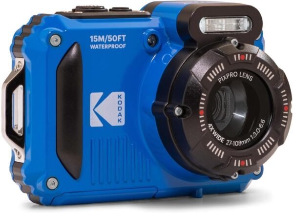 KODAK PIXPRO WPZ2 Rugged Waterproof Shockproof Dustproof WiFi Digital Camera 16MP 4X Optical Zoom 1080P Full HD Video Vlogging Camera 2.7" LCD (Blue)