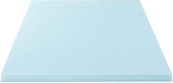 Best Price Mattress 3 Inch Ventilated Memory Foam Mattress Topper, Cooling Gel Infusion, CertiPUR-US Certified, Full Blue