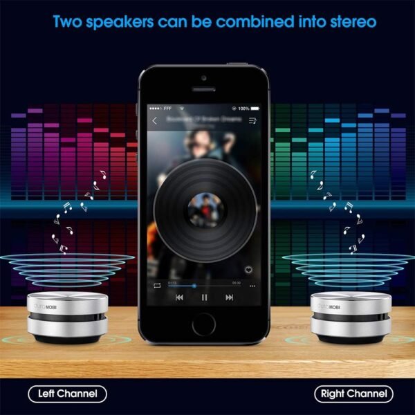 Wirelessly BT Mini Speaker Bone Conduction Wireless, Stereo Bass Sound Creative Portable Speaker Mini Size Music Player Built-in Mic Sound Box for Home,Outdoor,Travel