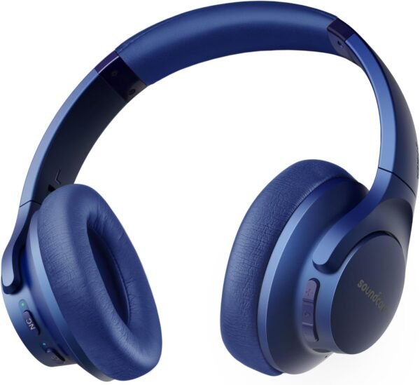 Soundcore Anker Life Q20 Hybrid Active Noise Cancelling Headphones, Wireless Over Ear Bluetooth Headphones, 60H Playtime, Hi-Res Audio, Deep Bass, Memory Foam Ear Cups, Travel, Office