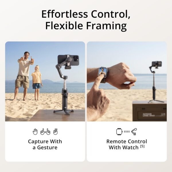 DJI Osmo Mobile 7P Gimbal Stabilizer for Smartphone 3-Axis Phone Gimbal Bundle with 2X Deco Essentials 3.5mm Clip-On Mini Lapel Microphone +LED Cordless Smartphone Ring Light + 2 Year Protection Pack