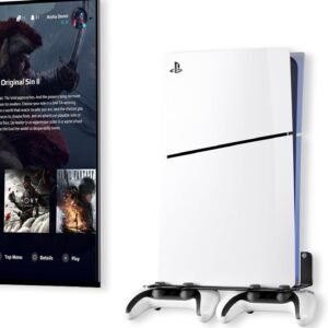 PS5 Wall Mount Aluminum Alloy Compatible with All PS5 Generations Holds Two Controllers Unimpeded Heat Dissipation Ps5 Accessories Universal for Living Room and Bedroom