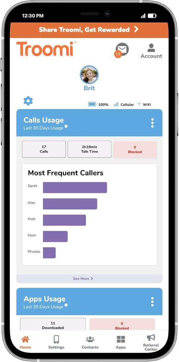 Kids Phone, Parental Controls, Live Dashboard w/Text and Image Transparency, GPS Tracking, Content Filtering. 10,000+ Apps, No Contract, Samsung A15 Smartphone (Typically $199.95)