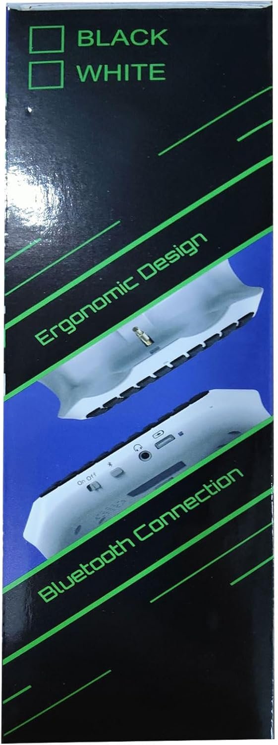 TiMOVO PS5 Controller Keyboard with Green Backlight, Wireless Bluetooth Keypad Chatpad for Playstation 5 Controller, Mini Game Keyboard Built-in Speaker with 3.5mm Audio Jack for PS5 Accessories,White