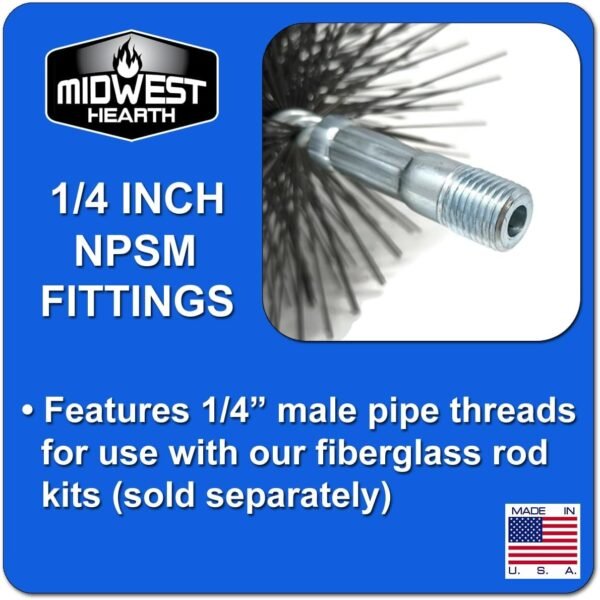 Midwest Hearth Square Wire Chimney Cleaning Brush (6-Inch Square) Made in USA