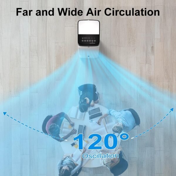 Portable Air Conditioners, 3 In 1 Swamp Cooler with 6 Ice Packs, Evaporative Air Cooler with 120°Oscillation, 12H Timer, 3 Speeds, 4 Modes, Remote, Cooling Fan for Bedroom, Living Room, Office