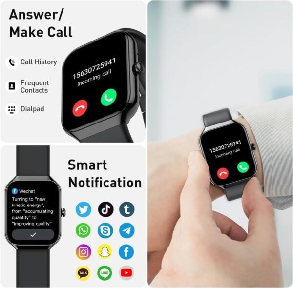 Smart Watch for Men Women(Answer/Make Call), 2025 New Smartwatch 1.96" HD Fitness Watch with 110+ Sport Modes, Heart Rate, Sleep Monitor, Pedometer, IP68 Waterproof Activity Tracker for Android iOS